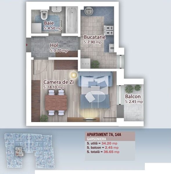 Titan, Auchan, Pallady gars dec. 37mp, centrala, incalzire pardoseala